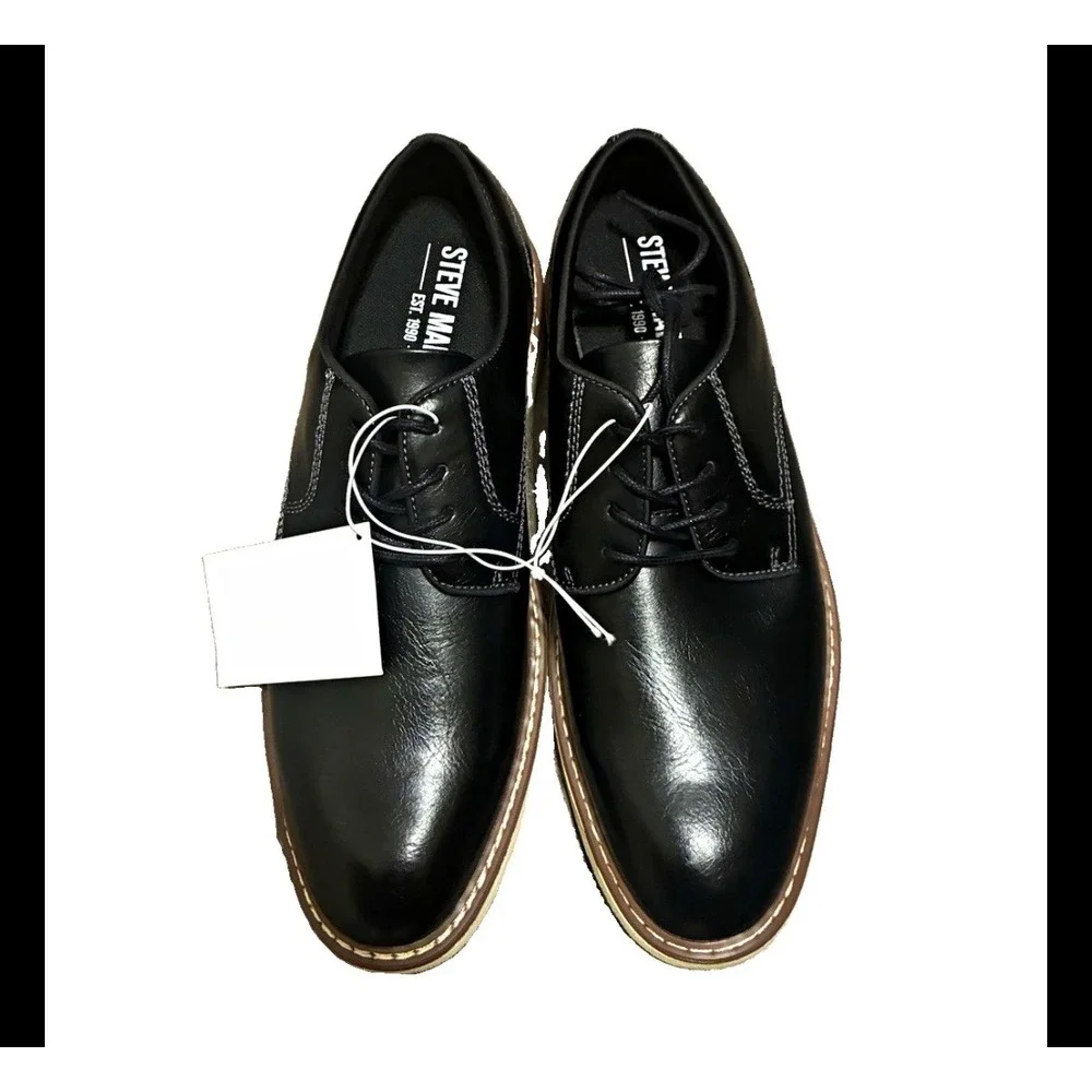Steve Madden Mens J-Tanner Oxford Shoes Black Dress Lace Up Size 8.5 NEW